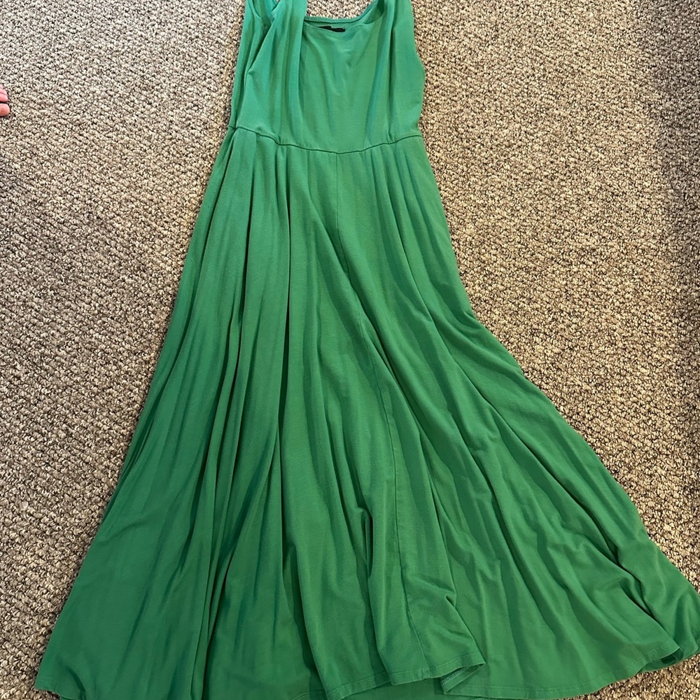 Reformation Green Sleeveless Midi Sundress
